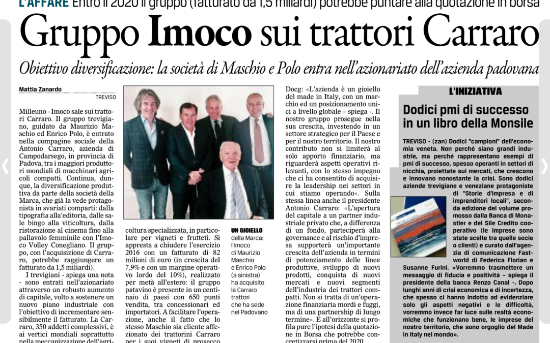 CARRARO : ENTRANO SOCI DEL TERRITORIO